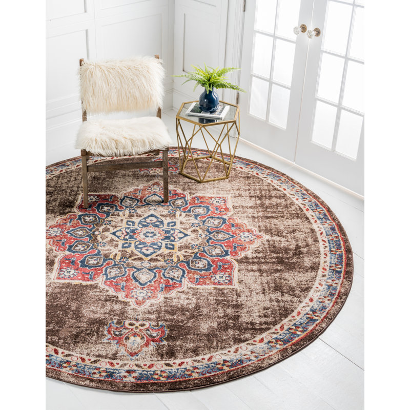 Yates Oriental Indoor Rug, Round 8'