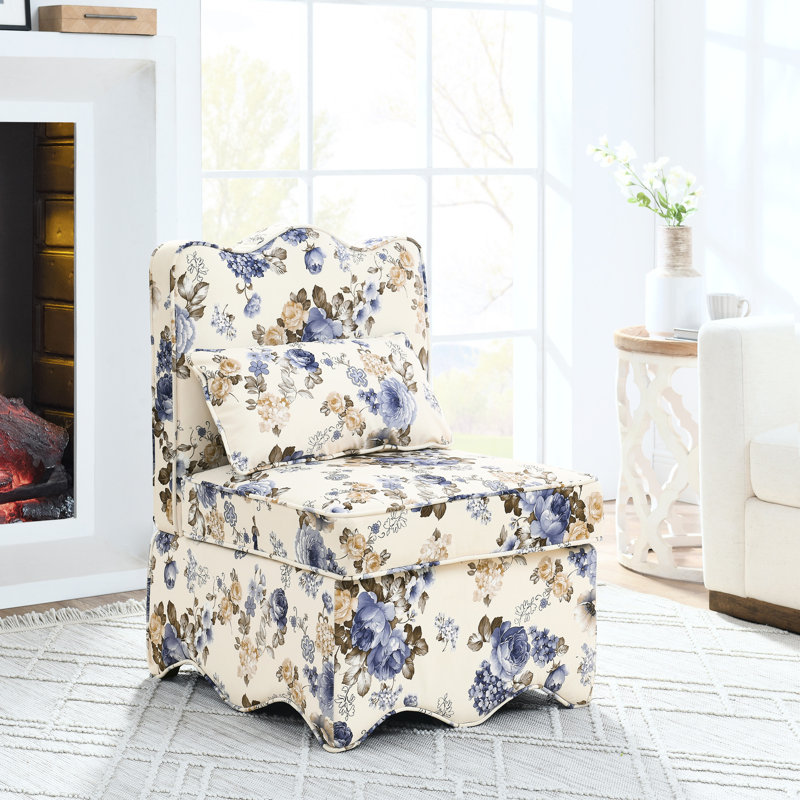 Chaise de salle à manger en flanelle Hilliard Blue