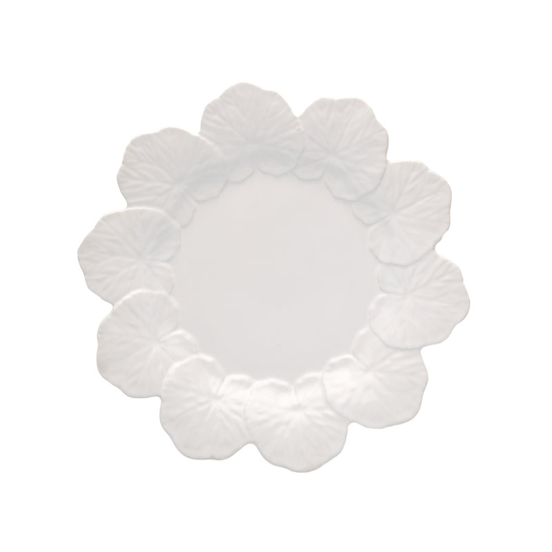 Geranium Earthenware Dinner Plate, White