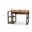 Bureau d'écriture avec 2 tablettes, bureau d'ordinateur à structure en métal avec plateau en bois