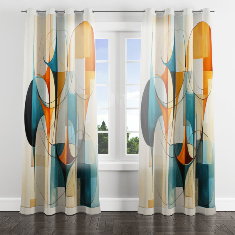 Aveda - Rideau à œillets en velours Mid-Century - 1 panneau, l 52" x L 84", Œillets argentés