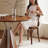 Nut-brown Round Solid Wood Dining table-896253763