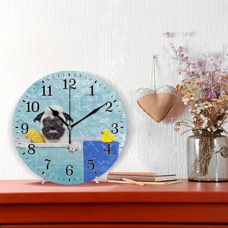 Horloge murale silencieuse pour salle de bain JUNZAN