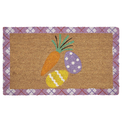 Hallmark Multi Sunny Nest Plaid Outdoor Coir Doormat, 18" x 30"