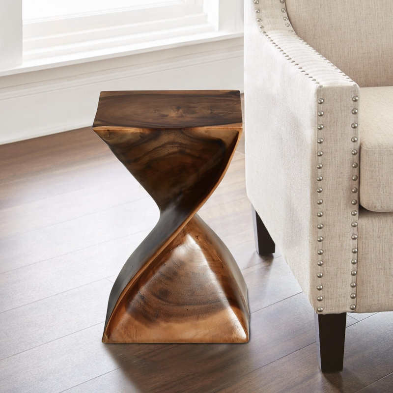 Trumbull Solid Wood End Table, Brown