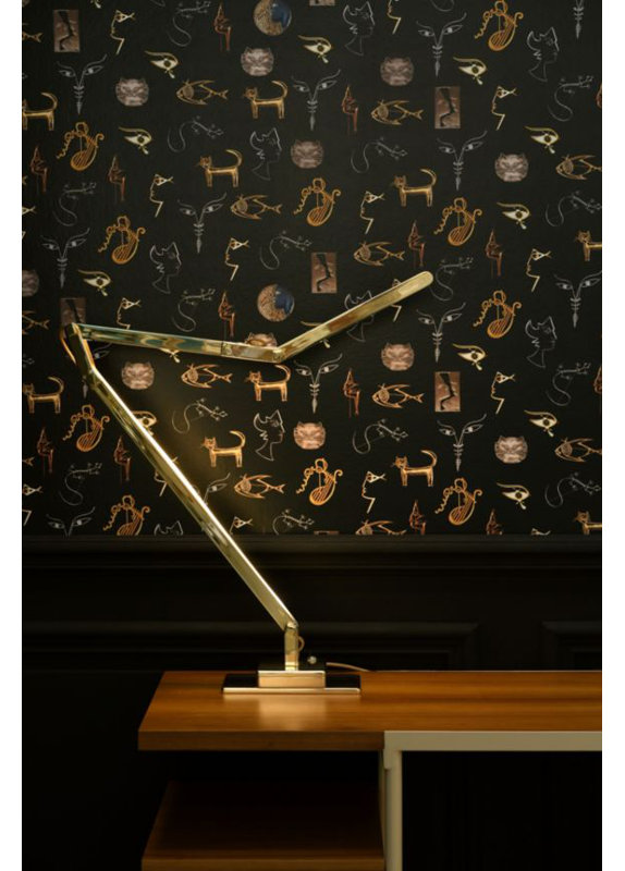 Joyaux Matte Wallpaper Double Roll by Jean Cocteau, Noir