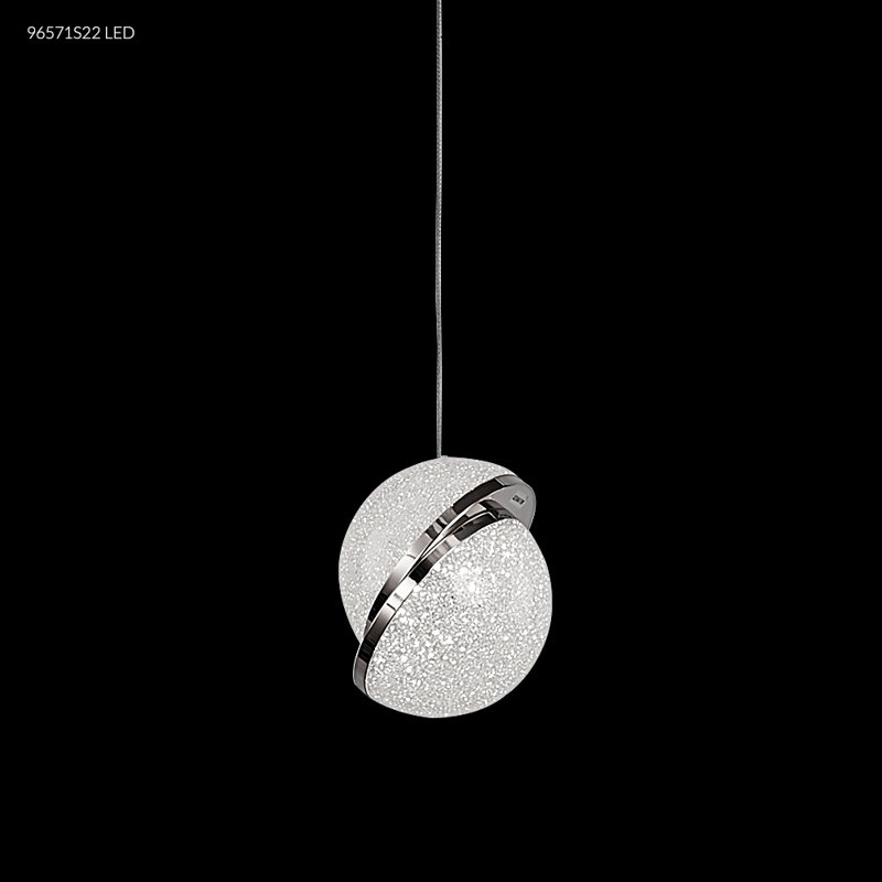 Crystal Ice 1 - Light Silver LED Single Pendant