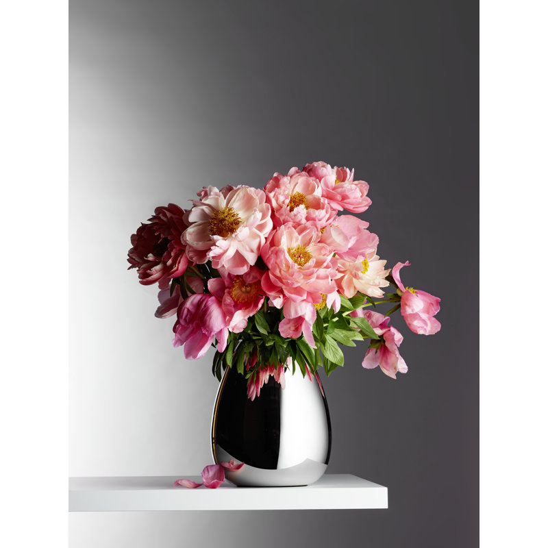 Anais Vase Handmade Metal Table Vase, 21cm H x 8cm W x 31cm D