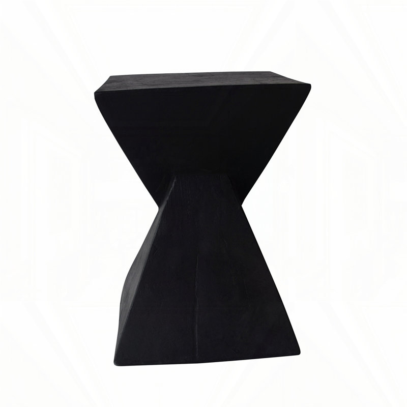Weott Concrete Top End Table, Black