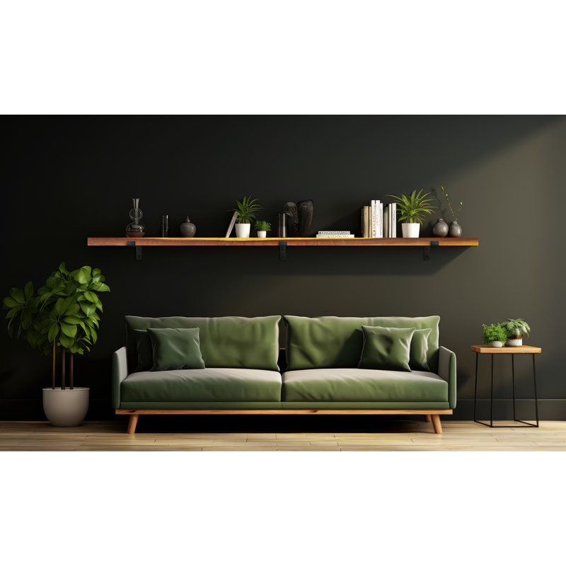 Tablette en bois massif Emerald Lee, H 2 po x l 72 po x P 6 po, Crème