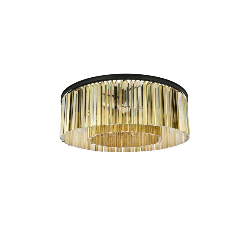 Dahlonega Flush Mount, Mocha Brown, Golden Teak (Smoky)