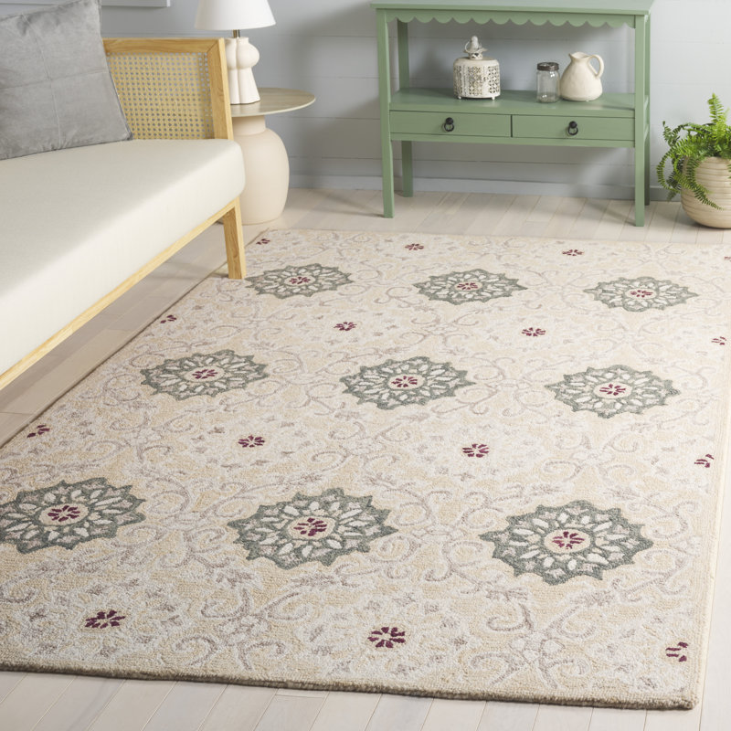 Metro 894 Hand Tufted 85% Wool; 15% Cotton Damask Rug, Rectangle 5' x 8'