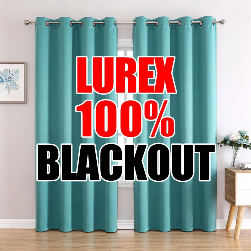 Orantes Solid Polyester 100% Blackout Curtains & Drapes Pair For Bedroom Living Room 63 84 95 Inches Long Grommet Curtains Thermal Insulated Sunlight Blocking Noise Reducing