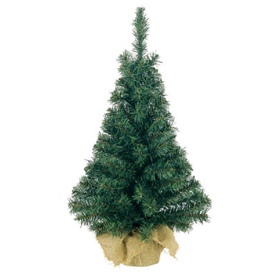 18cm Faux Pine Tree in Wicker/Rattan Freestanding