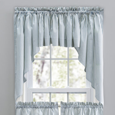 Charis Cotton Blend Striped Swag Window Valance