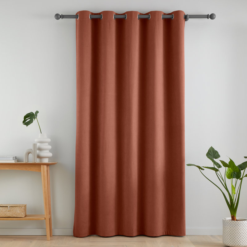 Wilson Blackout Thermal Eyelet Door Panel, 66cm W x 213cm L, Orange