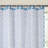 Slub Textured Fabric Printed Shower Curtain Set With 12 Plastic Shower Hooks-468559813