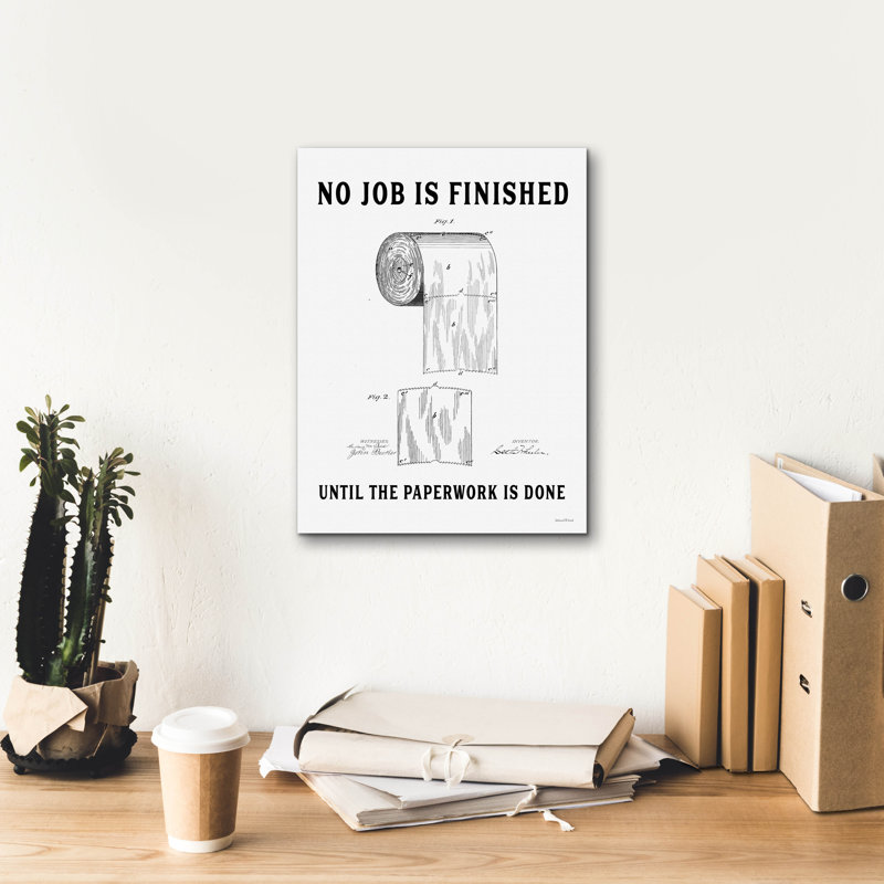  «Bathroom Paperwork» par lettrage sur toile, 12 po x 16 po, H 16 po x l 12 po