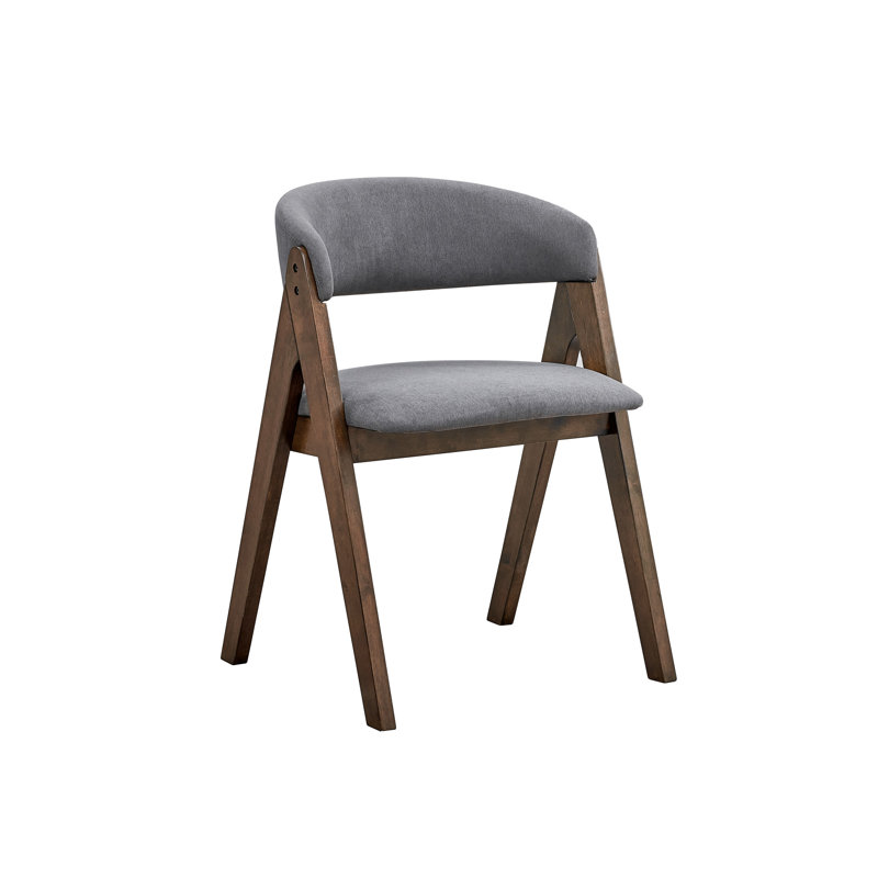 Ensemble de 2 chaises d'appoint Keiki en tissu gris et finition noyer