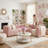Bouclé 4-Piece Modular L-Shaped Sectional Sofa with Deep Seating