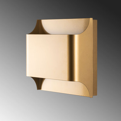 Elegant Gold Wall Lamp, Metal Body, 9.8 x 9.8 x 4.3 inches | IP20 Rated, Socket Type: 2 x G9 Max 8W (Bulb Not Included) | Stylish Lighting Fixture for Living Room, Bedroom, and Office Decor