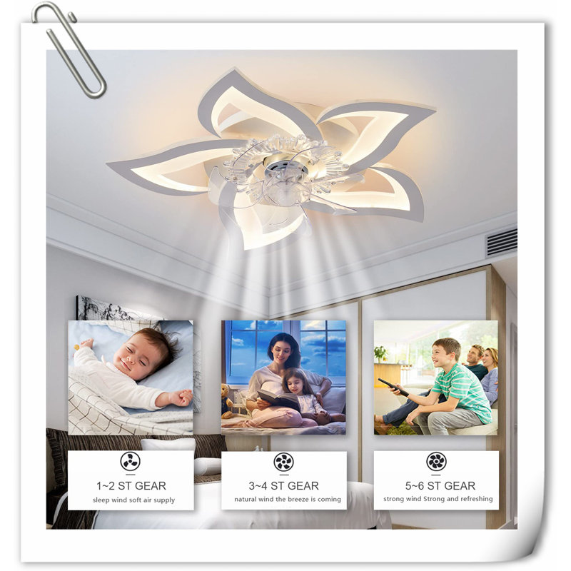 Myhrren Ceiling Fan with LED Lights, Beige