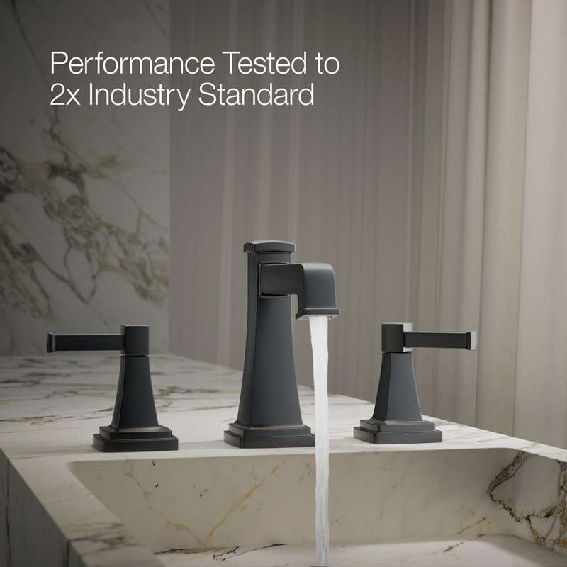 Riff Widespread Bathroom Sink Faucet, Matte Black