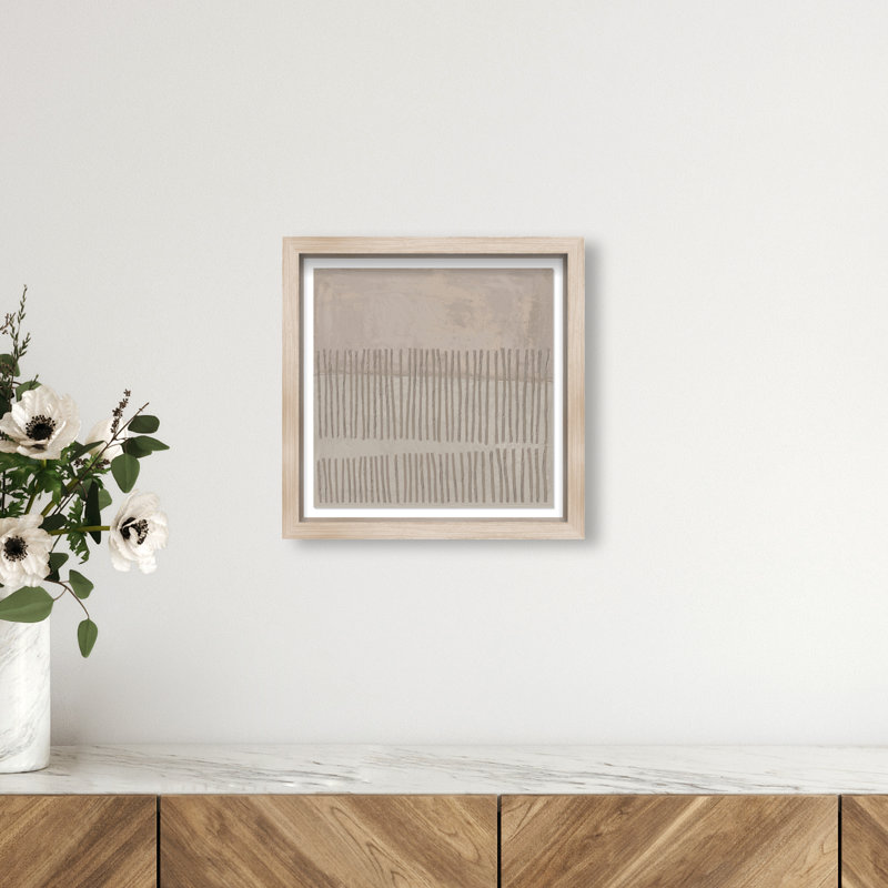Minimal Fence II Print by Oliver Gal, 13.5"H x 13.5"W, Natural Oak Shadowbox