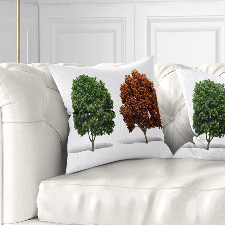 Oreiller abstrait en arbre fractal 3d, 16 po x 1 po, Coussin décoratif