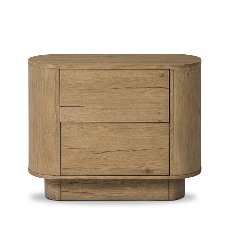 Paden Nightstand-Aged Black Acacia, Worn Oak