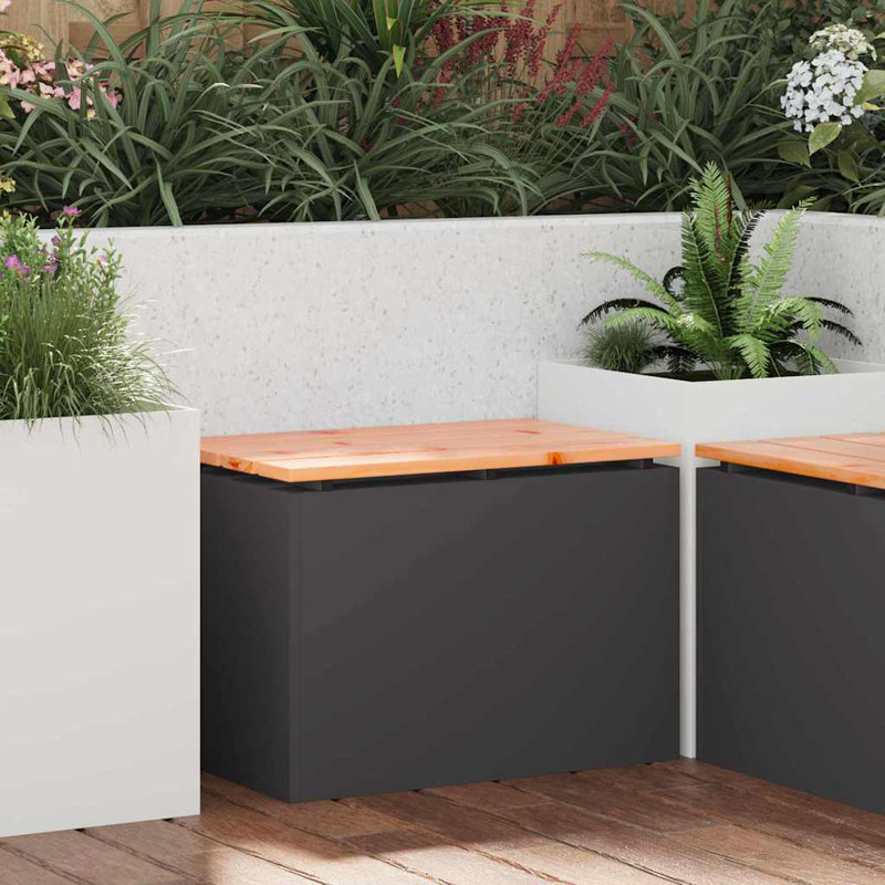 Outdoor Bench, 43cm H x 60cm W x 40cm D, Black