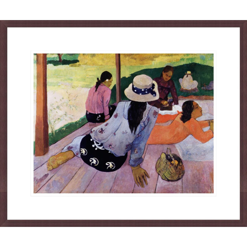 «Siesta» par Paul Gauguin - estampe numérique encadrée, H 17,75 po x l 21,22 po