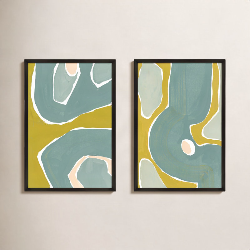 Green On Green Painting by Andrea Stokes, Black, 25" H x 17.5" W x 1.25" D
