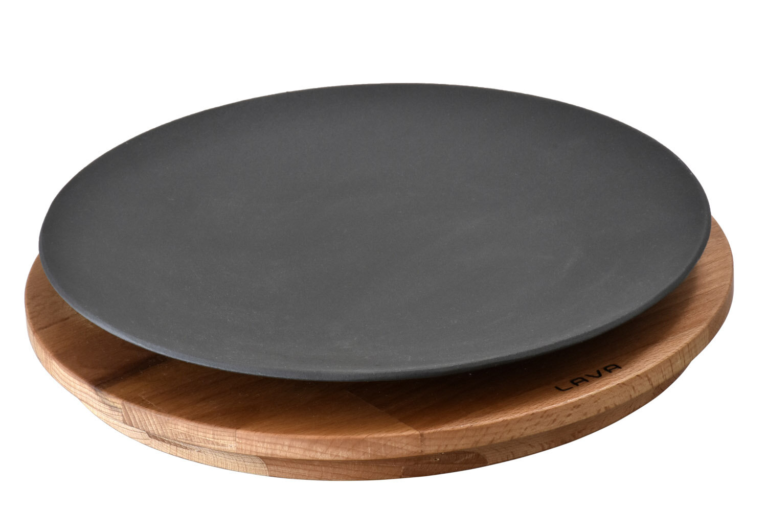 Lava Enameled Cast Iron Skillet 10 inch-Wok with Beechwood Service Platter, Size: W: 7.87 Large: 7.87 H: 1, Black