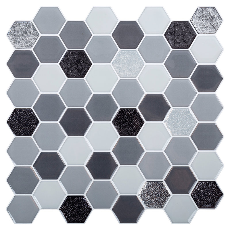 Carreau de mosaïque en pvc à écorce en pvc 10 po x 10 po