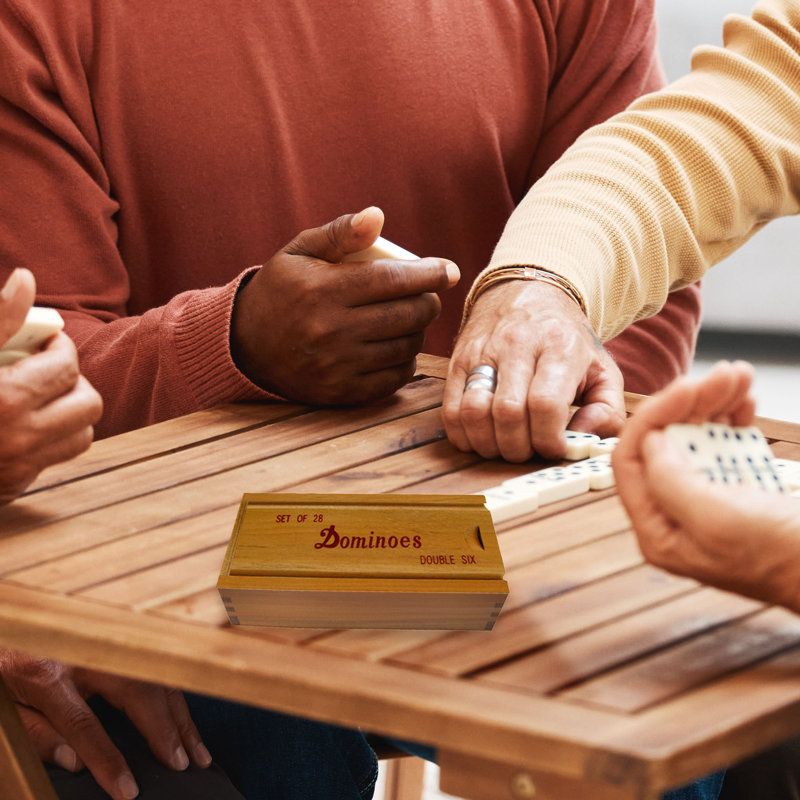 Ensemble 28 pièces dominos ivoire pour adultes et enfants avec étui de rangement en bois