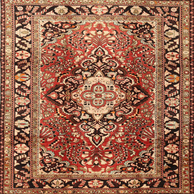 Tapis décoratif rouge à motif oriental talhah