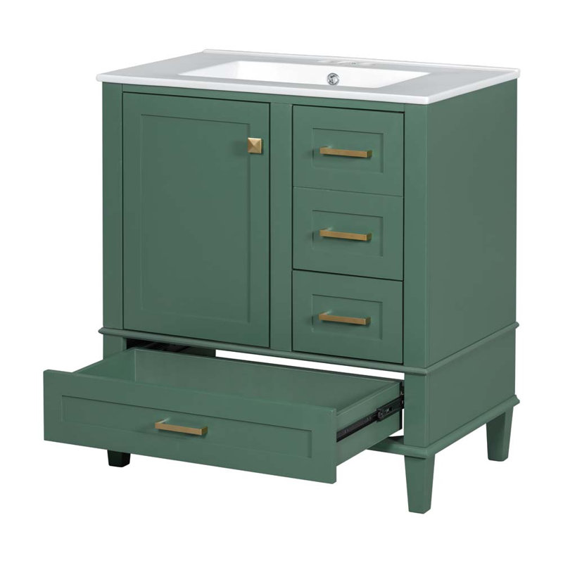 Ensemble de meuble-lavabo moderne 30 po avec meuble-lavabo 30 po, Vert