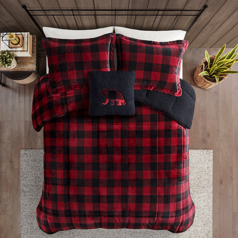 Édredon chaud et chaud avec une alternative en duvet pour une nuit complète reposante,, Noir / rayures rouges