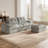 85" Modular Sectional Sofa for Living Room, L-Shaped Corduroy Cloud Couch with Ottoman, Two-Layer Cushion, No Assembly Boneless Sofa, Gray-1000166260