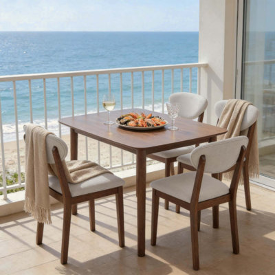 Compact Kitchen Table and Chairs,Modern Style 5-piece Dining Table Set