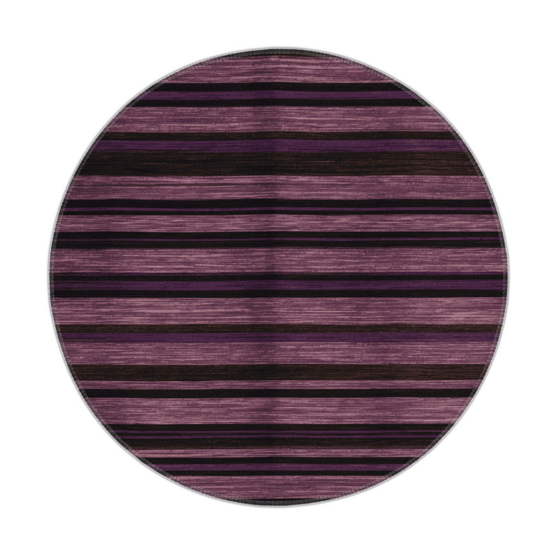 HorizontalStripes Black Indoor and Outdoor Area Rug, Rectangle 3' x 5'