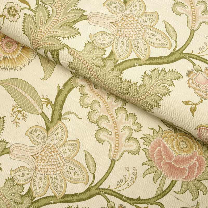 Sinhala Sisal Wallpaper, Pink/Green