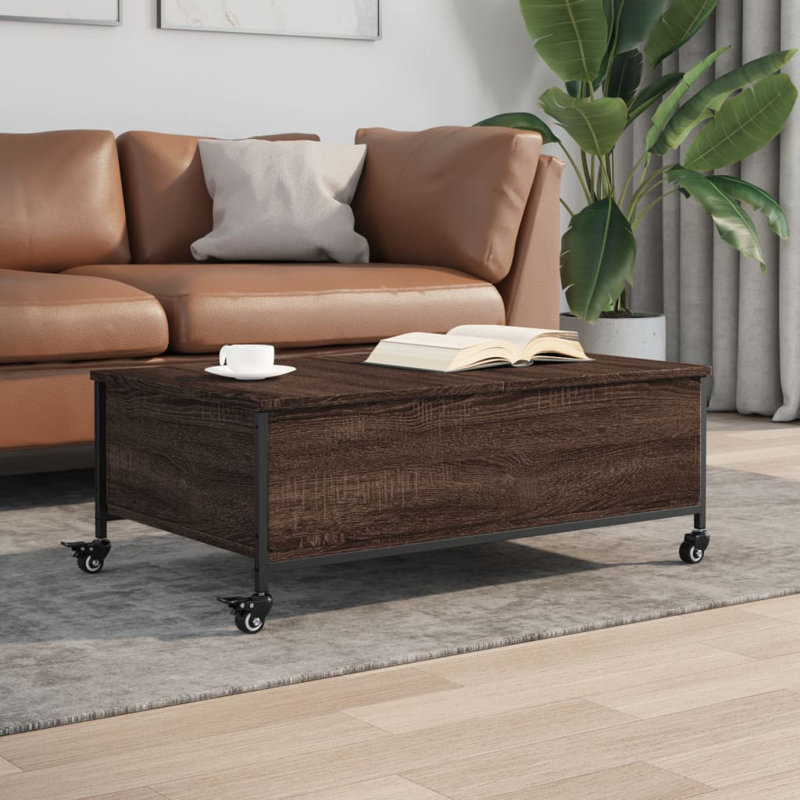Table basse avec roulettes vidaXL, Chêne brun
