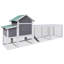 Grand poulailler en bois gris de 122 po avec clapier pour la cour arrière-137940812