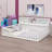 Floor Bed With Side Bookcase,Shelves,Guardrails