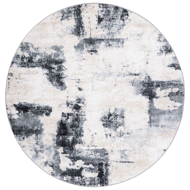 Lagoon Performance Abstract Rug, Round 6'7"