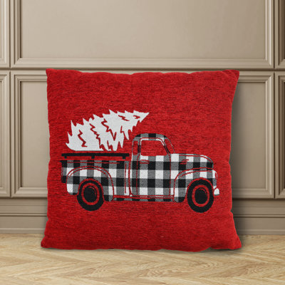 Embroidered Chenille Throw Pillow