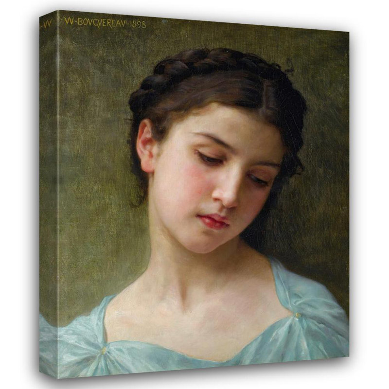 «Portrait of a Young Girl» par William Bouguereau - Toile tendue avec châssis, H 18 po x l 14 po