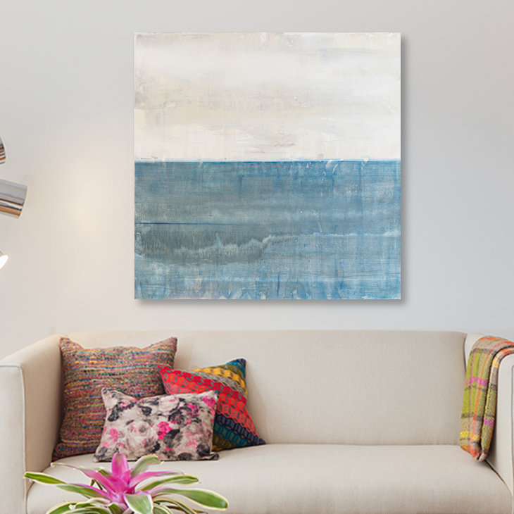 «Seascape», reproduction sur toile, H 26 po x l 26 po x P 1,5 po, Toile tendue, Pas de tapis